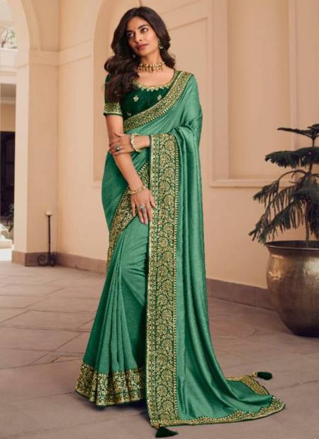 Light Green Colour Kavira Vol 4 New Latest Designer Ethnic Wear Vichitra With Bluming Saree Collection 1011